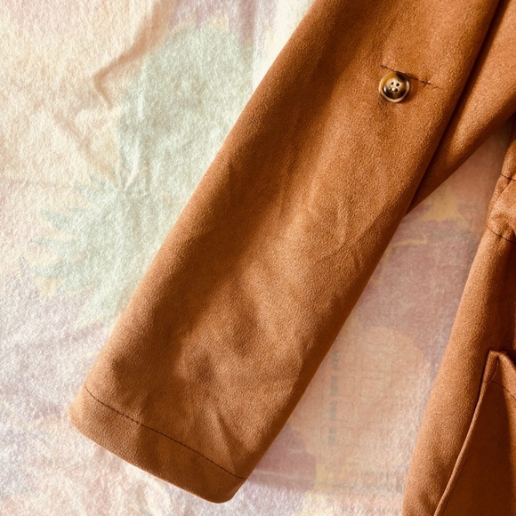 NEW Made in Italy Camel Tan Suede Long Jacket Coat - Picture 6 of 12